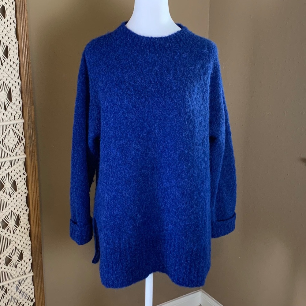 WRAP London‎ Blue Cotton Alpaca Sweater Size US 8/10